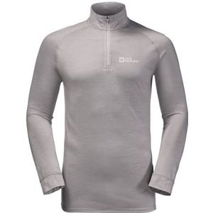 Jack Wolfskin Alpspitzeool HZ T-shirt voor heren, medium grey heather, XXL, Medium Grijs Heather