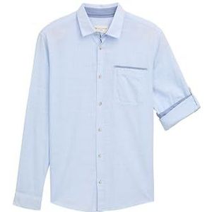 TOM TAILOR Chemise pour homme, 37921 - Structure à rayures bleues poudrées, XXL