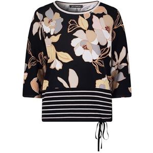 Betty Barclay Pull en tricot fin pour femme avec imprimé floral, Noir/beige, 40