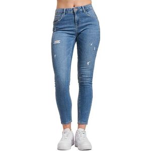 ONLY Onldaisy Reg Push Up Sk Ank Dest Dnm Box Damesjeans, Medium blauwe denim