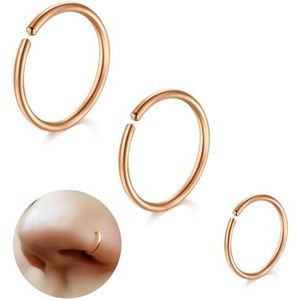 ESHIONER G23 Titanium neuspiercing, 3 stuks, titanium kraakbeen, septum, helix, hypoallergeen, 18 g, 20 g, 6 mm, 8 mm, 10 mm, zwart, goud, zilver, kraakbeen, oorstekers, Titanium
