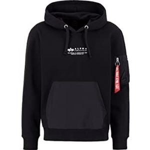 ALPHA INDUSTRIES heren nylon hoodie, zwart.