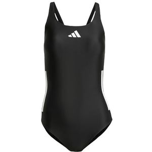 adidas Damesbadpak met 3 strepen, rug C 28, zwart/wit, 10