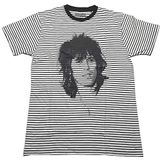 Rolling Stones Tee-shirt Keith rayé officiel unisexe noir et blanc, blanc, XXL