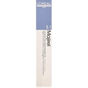 L'Oréal Professionnel, Majirel 6.1 donkerblond, asblond, schoonheidscrème, dekt tot 100% van het witte haar af en geeft glans en intensieve kleur, 50 ml