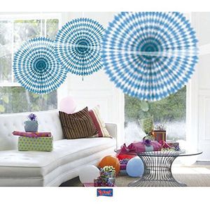 Folat Folieballon honingraatballon wit blauw 45 cm