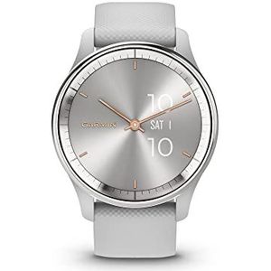 Garmin vívomove Trend Hybride smartwatch, zilver met lichtgrijze armband