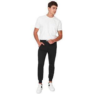 Trendyol Heren normale taille trainingsbroek met elastische manchetten zwart XXL, zwart.