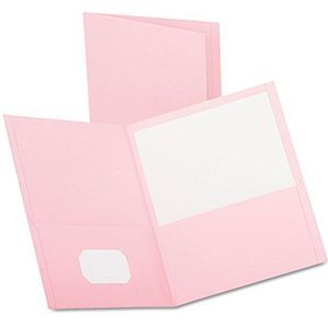 Oxford 57568EE 25 stuks dubbele zakken van gestructureerd papier in briefformaat, roze, voor 100 vellen, 57568EE