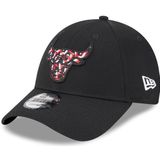 New Era 940 NBA Chicago Bulls Seasonal Infill 9Forty Baseball Cap voor heren, zwart, één maat, zwart.