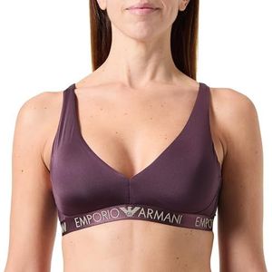 Emporio Armani Iconic Microfiber Bralette Bra Padded Femme, Mora, M