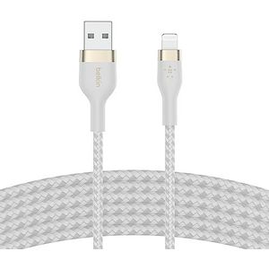 Belkin BoostCharge Pro Flex USB type A naar Lightning-kabel (3 m) MFi-gecertificeerd voor iPhone 13, 12, 11, Pro, Max, Mini, SE, iPad en meer, blauw