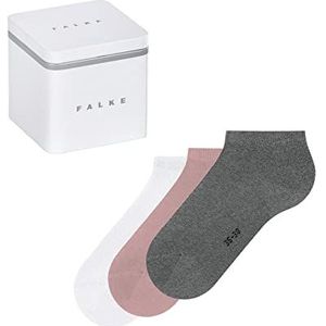 FALKE Happy Box Uni 3-pack ademende katoenen sokken voor dames, lage sokken, versterkt, zacht op de huid, platte naad bij effen tenen voor alle doeleinden, multipack 3 paar, Veelkleurig (Sortiment