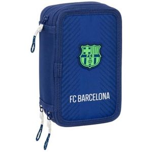 Safta F.C. BARCELONA NAVY BLUE - Schooltas met 37 gereedschappen inbegrepen, kinderetui, ideaal voor kinderen van 5 tot 14 jaar, comfortabel en veelzijdig, kwaliteit en sterkte, 12,5 x 5,5 x 19,5 cm,,