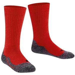 FALKE Active Warme sokken voor kinderen, merinowol, zwart, grijs, meer warme kleuren, ademend, met pluche zool, voor de winter, zonder patroon, 1 paar, Rood (Fire 8150)