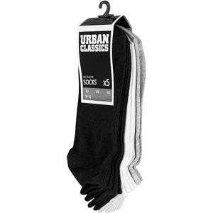 Urban Classics sokken, uniseks, 5 stuks, zwart,, Zwart/Wit/Grijs