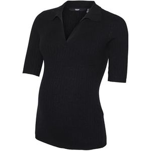 VERO MODA Vmmholly 2/4 Polo Pullover Ga Noos Vmmholly Ga Noos Polo 2/4 Dames (1 stuk), zwart., XL