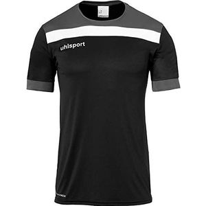 Uhlsport Offense Shirt Korte Mouw Heren - Zwart Antraciet Wit