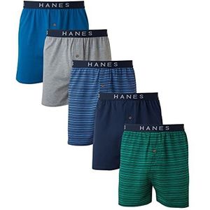 Hanes Ultimate FreshIQ Dyed Exposed Tailleband Knit Boxershorts, verschillende kleuren, XL, Verschillende kleuren.