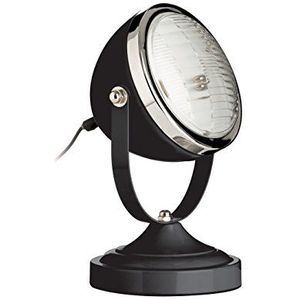 Premier Housewares E14 kleine Edison-fitting, 25 W, chroom, tafellamp, spotlicht, zwart