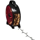 Konstsmide 3838-807 LED lichtketting met kabelopwikkeling, 800 amberkleurige diodes, 30V, buiten (IP44), zachte kabel zwart