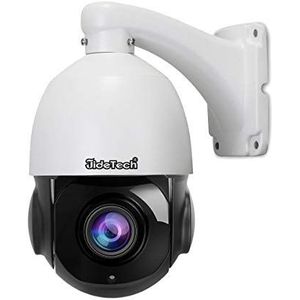 JideTech Bewakingscamera's voor buiten, 5 MP, PTZ, PoE, dome, IP-camera met optische zoom, 20 x optische zoom, bewegingsdetectie, IR nachtzicht, SD-kaartsleuf, tweeweg-audio, waterdicht, IP66