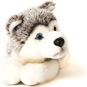 Uni-Toys - Grijze Husky-puppy, liggend - 23 cm (lengte) - pluche hond, huisdier - pluche, knuffeldier