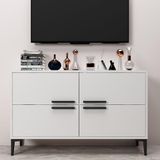 Hanah Home Modern tv-meubel wit, 120 cm x 75 cm x 30 cm | spaanplaat van 100% melamine, dikte 18 mm, poten van pvc | elegant en functioneel voor woonkamer