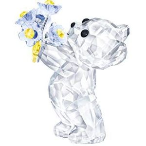 Swarovski Kris beer, vergeet-mij-nietje, dierenfiguur van Swarovski-kristal, blauw