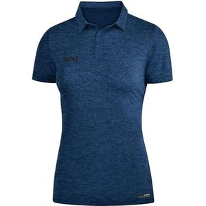 JAKO Premium Basic poloshirt voor dames, marineblauw gemêleerd, maat 44, Lichtgrijs