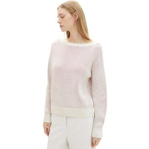 TOM TAILOR 1039995 Sweatshirt voor dames, 35159 - Gebroken witte bessen structuur