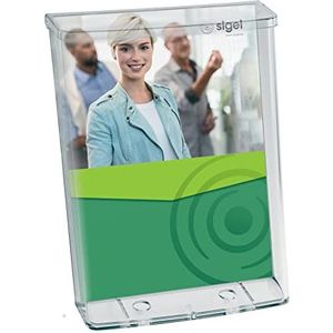 SIGEL LH325 brochurehouder voor buiten, met deksel, 24,7 x 33,9 x 8,8 cm, van transparant acryl
