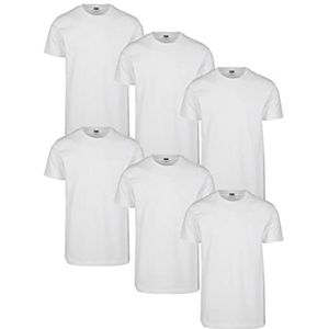 Urban Classics Tb2684c - Basic T-shirt voor heren, set van 6 (1 stuk), zwart/wit/rood/donkergroen/marineblauw