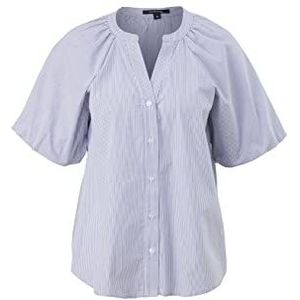 comma blouse dames korte mouw, 58j3, donkerblauw
