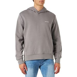 Calvin Klein Sweatshirt met capuchon met micrologo, repreve grof gebreid voor heren, grijs asfalt., XS, asfalt grijs