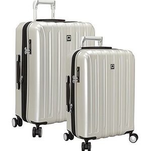 DELSEY Paris Titanium Uitschuifbare harde bagage met zwenkwielen, zilverkleurig, 2-delige set (21/25), uittrekbare harde bagage van titanium met zwenkwielen, zilver., Uitschuifbare harde titanium