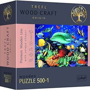 Trefl Houten puzzel ""Zeeleven"" 500+1 stukjes, houten knutselen, onregelmatige vormen, 50 zeefiguren, hoogwaardige moderne puzzel, doe-het-zelf voor volwassenen en kinderen vanaf 12 jaar
