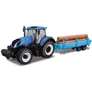 Tobar B18-44068 New Holland T7HD Tractor met houten hanger, blauw