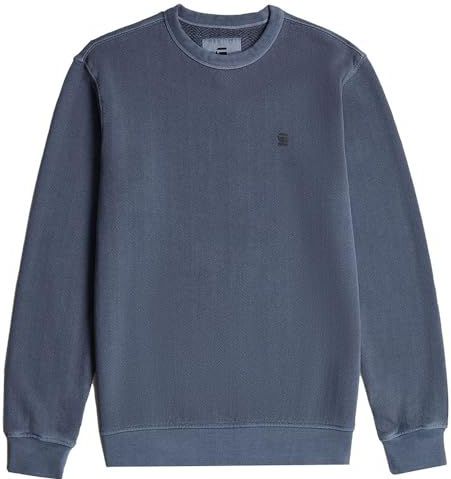 G-STAR RAW Overdyed R heren sweatshirt, blauw (Dk Sea Blue Gd D25891-d688-g702), L, Blauw (Dk Sea Blue Gd D25891-d688-g702)