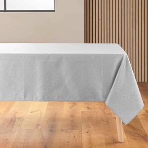 douceur d'intérieur, Rechthoekig tafelkleed (140 x 250 cm) azuline grijs, jacquard gecoat
