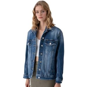 LTB Jeans Monalis Heix Wash 54091 Oversized Jeansjack voor dames, Heix Wash 54091, Heix Wash 54091