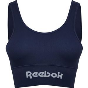 Reebok Dames Reebok Wendbares Geripptes Naadloze Crop Top in Navy | Fitnessbh met vochtafstotende technologie Trainingsbeha voor dames, Blauw