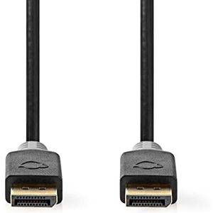 Nedis DisplayPort-kabel DisplayPort-stekker DisplayPort-stekker 8K @ 60Hz verguld 1m rond PVC antraciet doos