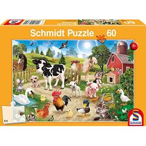 Schmidt Spiele Animal Club 56369 puzzel boerderijdieren, 60 stukjes