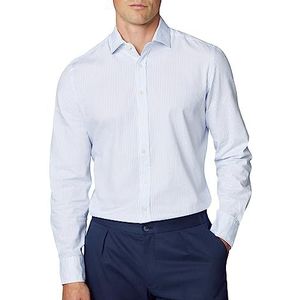 Hackett London Gewassen twill strepen overhemd heren, Blauw (blauw/wit)