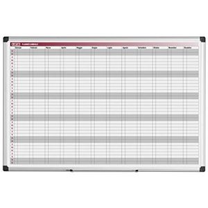 Bi-Office Planner Annuale 52 week, Italiaans magneetbord voor Annuales, droog afwasbaar, 90 x 60 cm