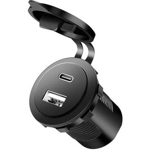 LogiLink PA0330 - Inbouwlader voor auto/vrachtwagen met 1 USB-A en 1 USB-C-poort, 60 W, PD (Power Delivery) en QC 3.0 (Quick Charge)