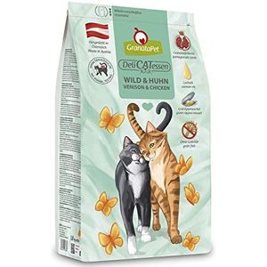 GranataPet Delicatessen Wild & Kip Adult, 1,8 kg (1 verpakking), droogvoer voor katten, smakelijk kattenvoer, compleet voer zonder granen en zonder toegevoegde suiker