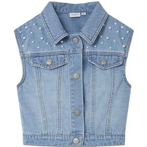 NAME IT Gilet pour fille, denim bleu médium, 146