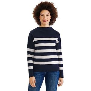 Street One A302269 gebreide trui voor dames, gestreept, Donkerblauw